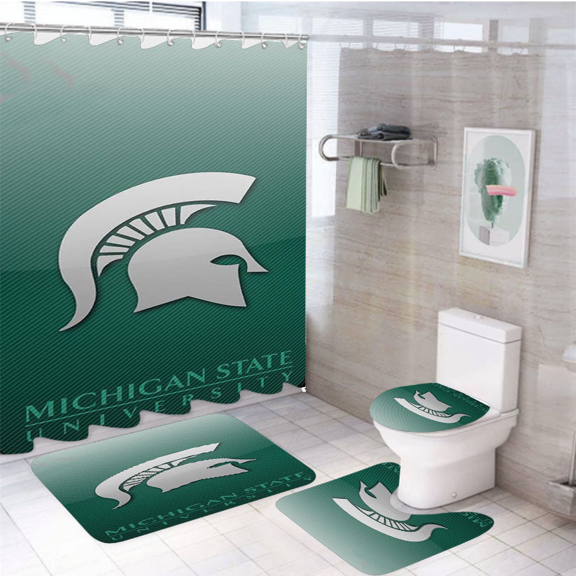 Michigan State University 4Pcs Bathroom Set Shower Curtain
