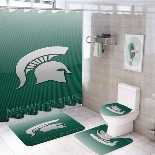 Michigan State University 4Pcs Bathroom Set Shower Curtain