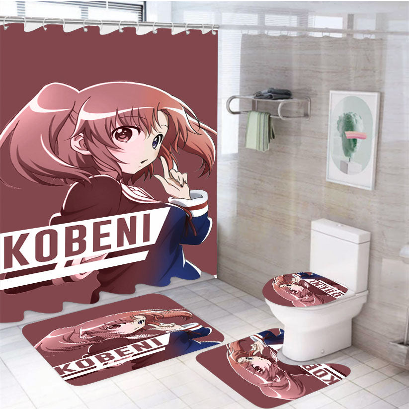Mikakunin De Shinkoukei Kobeni Yonomori 4Pcs Bathroom Set Shower Curtain