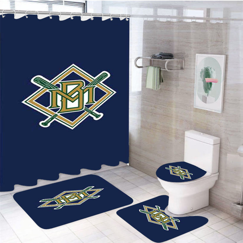 Milwaukee Brewers 4Pcs Bathroom Set Shower Curtain