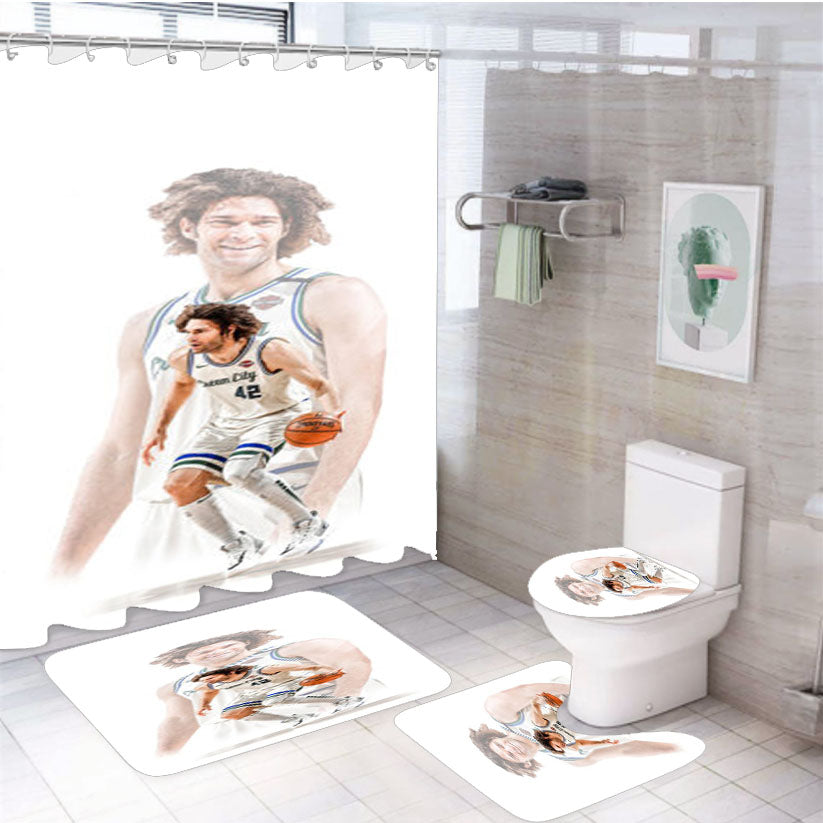 Milwaukee Bucks Robin Lopez 4Pcs Bathroom Set Shower Curtain