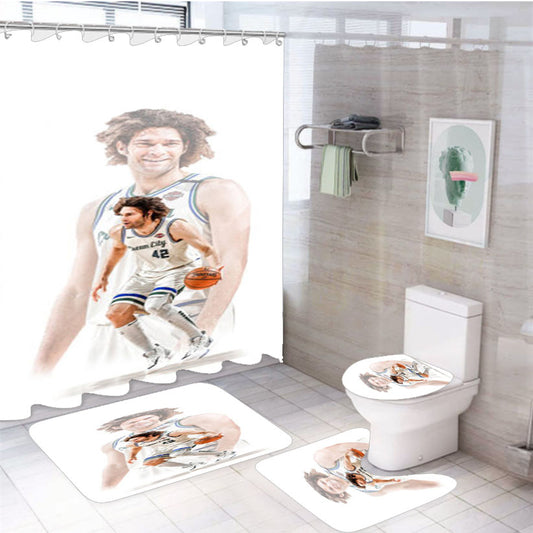Milwaukee Bucks Robin Lopez 4Pcs Bathroom Set Shower Curtain