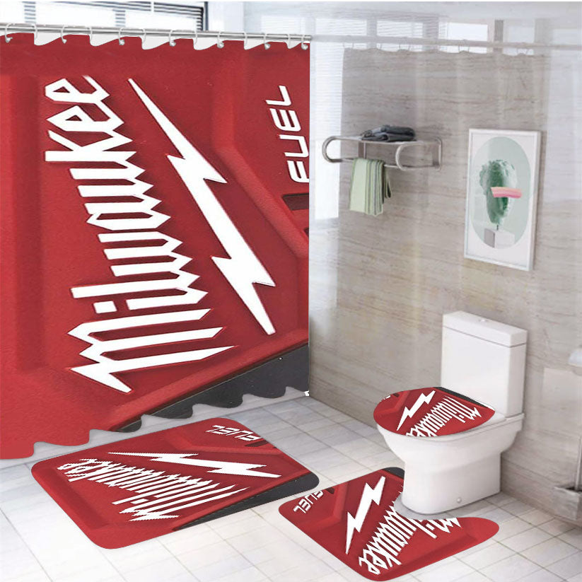 Milwaukee Tool Fuel 4Pcs Bathroom Set Shower Curtain