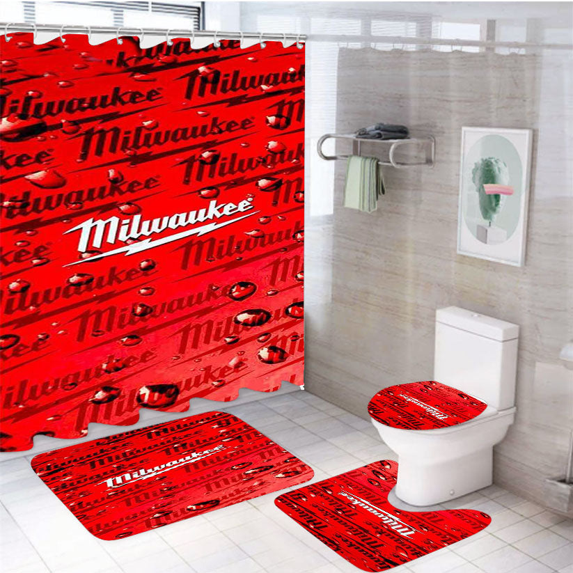 Milwaukee Tool Icon 4Pcs Bathroom Set Shower Curtain