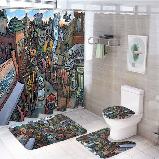 Minnesota 4Pcs Bathroom Set Shower Curtain