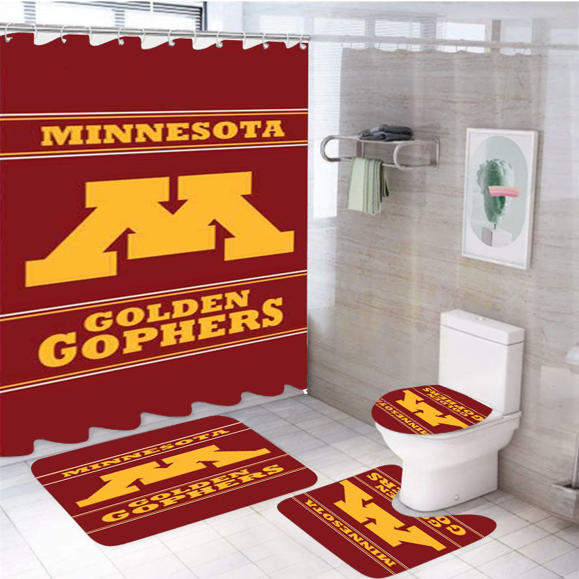 Minnesota Golden Gophers Logo 4Pcs Bathroom Set Shower Curtain