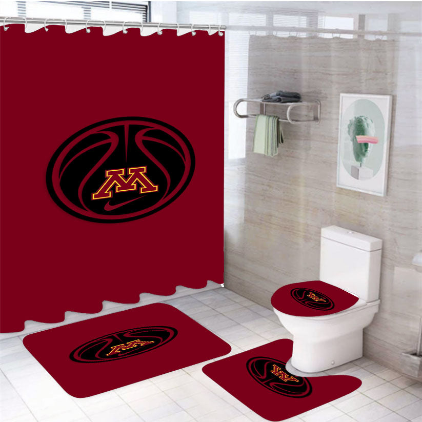 Minnesota Gophers Basketball Logo 4Pcs Bathroom Set Shower Curtain