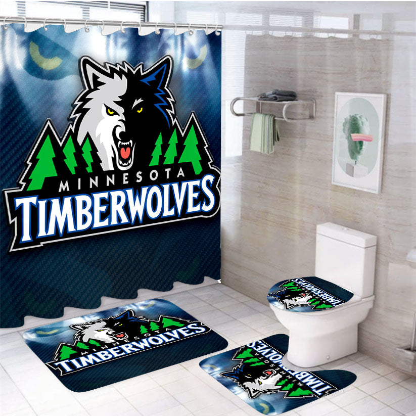 Minnesota Timberwoes 4Pcs Bathroom Set Shower Curtain