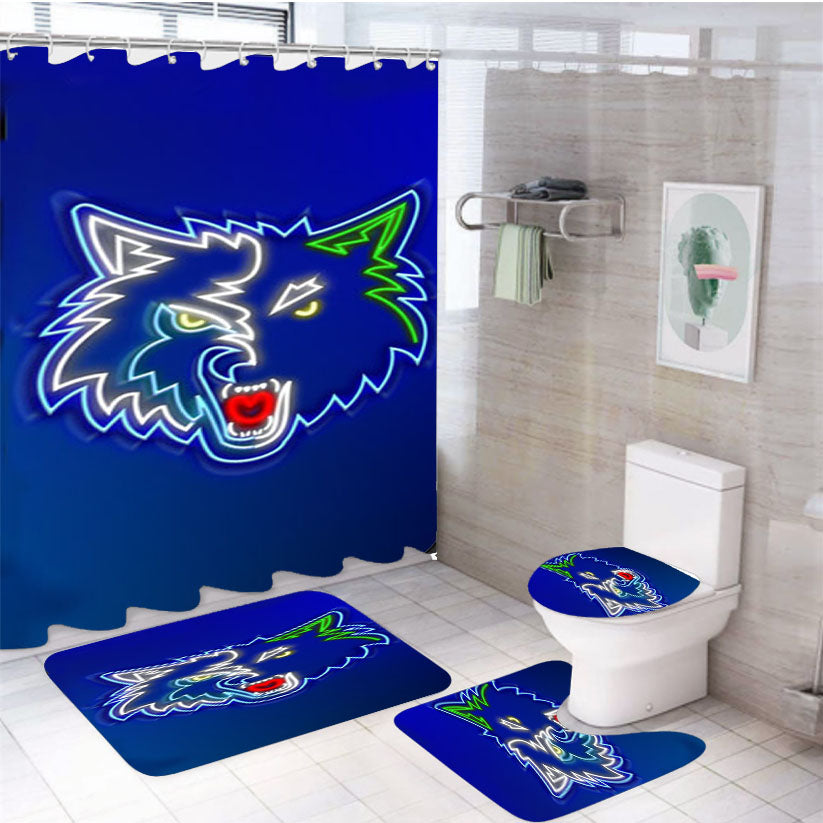 Minnesota Timberwolves Icon 4Pcs Bathroom Set Shower Curtain