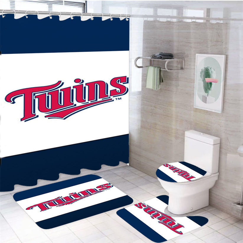 Minnesota Twins Baseball 4Pcs Bathroom Set Shower Curtain
