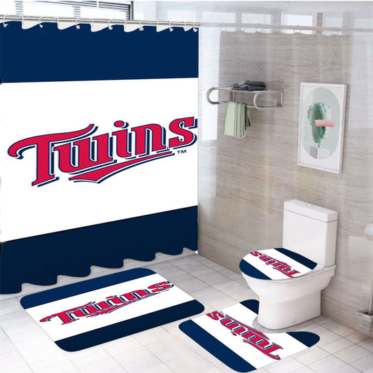 Minnesota Twins Baseball 4Pcs Bathroom Set Shower Curtain