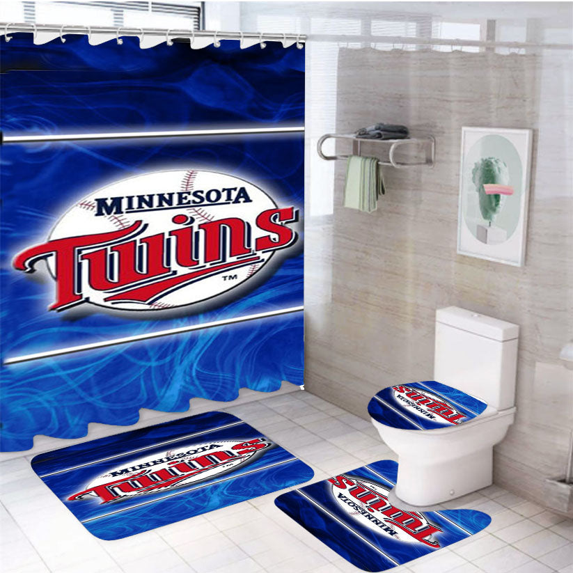 Minnesota Twins Design 4Pcs Bathroom Set Shower Curtain
