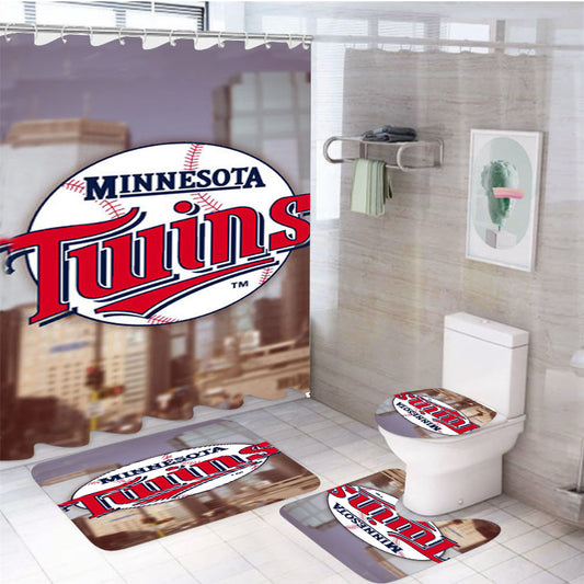Minnesota Twins In City 4Pcs Bathroom Set Shower Curtain
