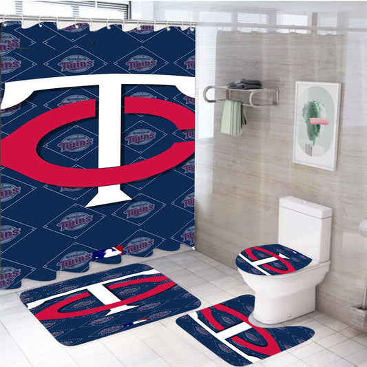 Minnesota Twins Mlb 4Pcs Bathroom Set Shower Curtain