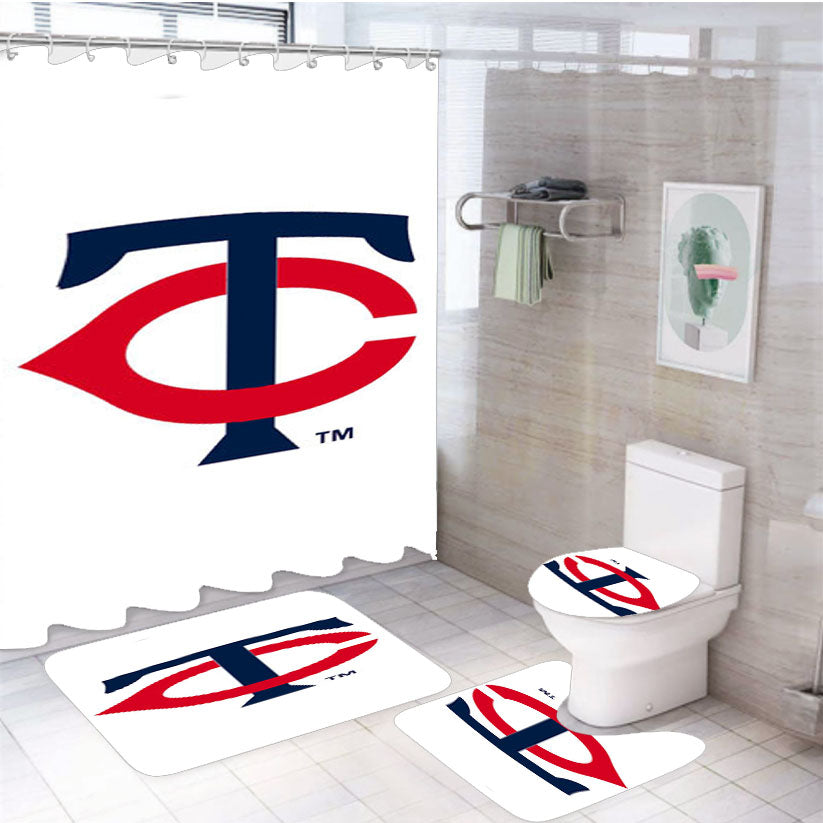 Minnesota Twins Symbol 4Pcs Bathroom Set Shower Curtain