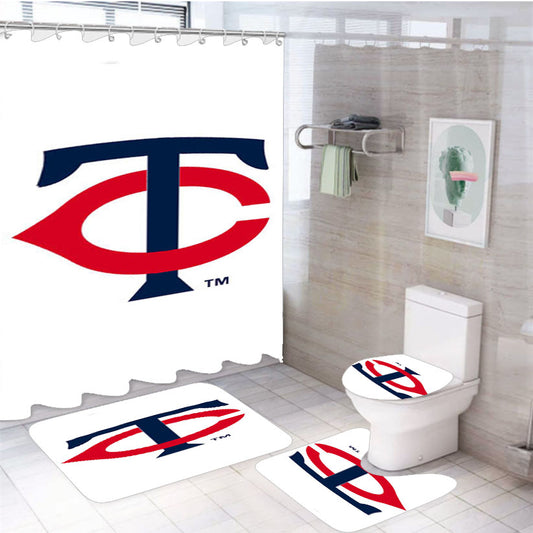 Minnesota Twins Symbol 4Pcs Bathroom Set Shower Curtain