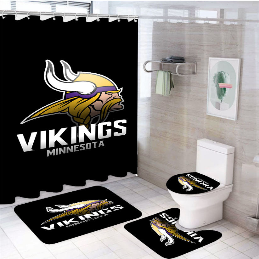 Minnesota Vikings 4Pcs Bathroom Set Shower Curtain
