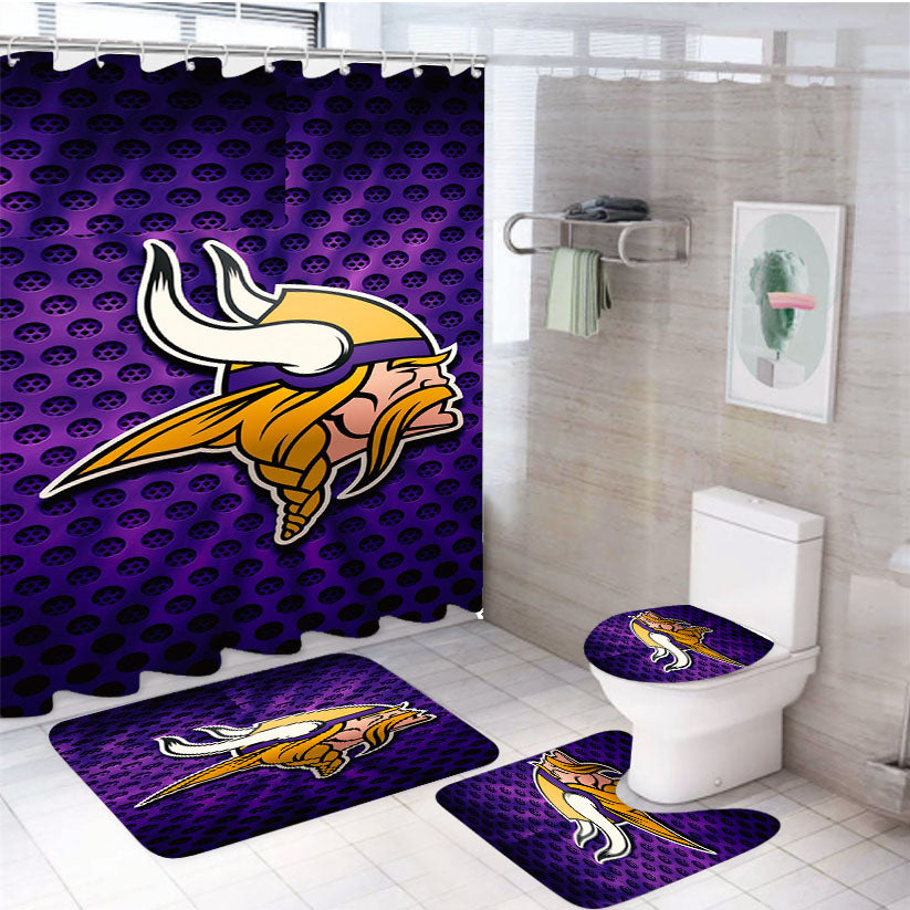 Minnesota Vikings 1 4Pcs Bathroom Set Shower Curtain