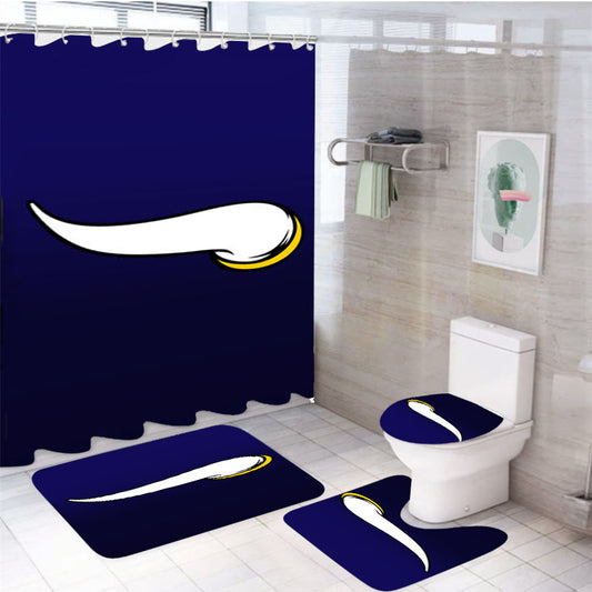 Minnesota Vikings Icon 4Pcs Bathroom Set Shower Curtain