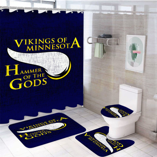 Minnesota Vikings Logo 4Pcs Bathroom Set Shower Curtain
