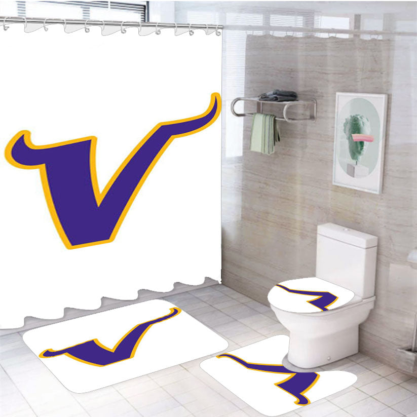 Minnesota Vikings V 4Pcs Bathroom Set Shower Curtain