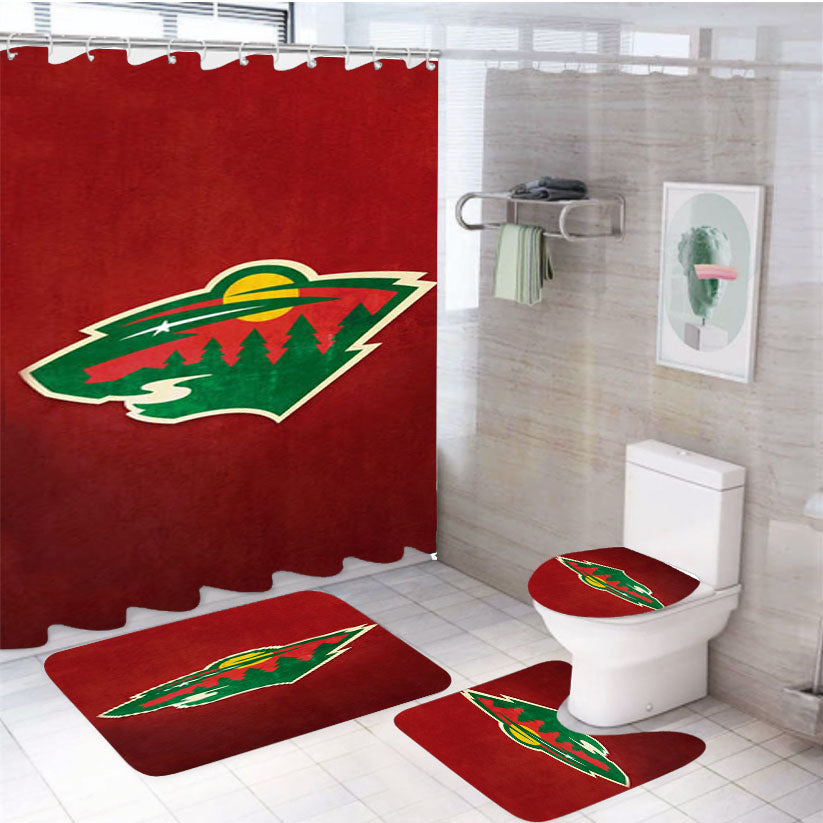Minnesota Wild 4Pcs Bathroom Set Shower Curtain