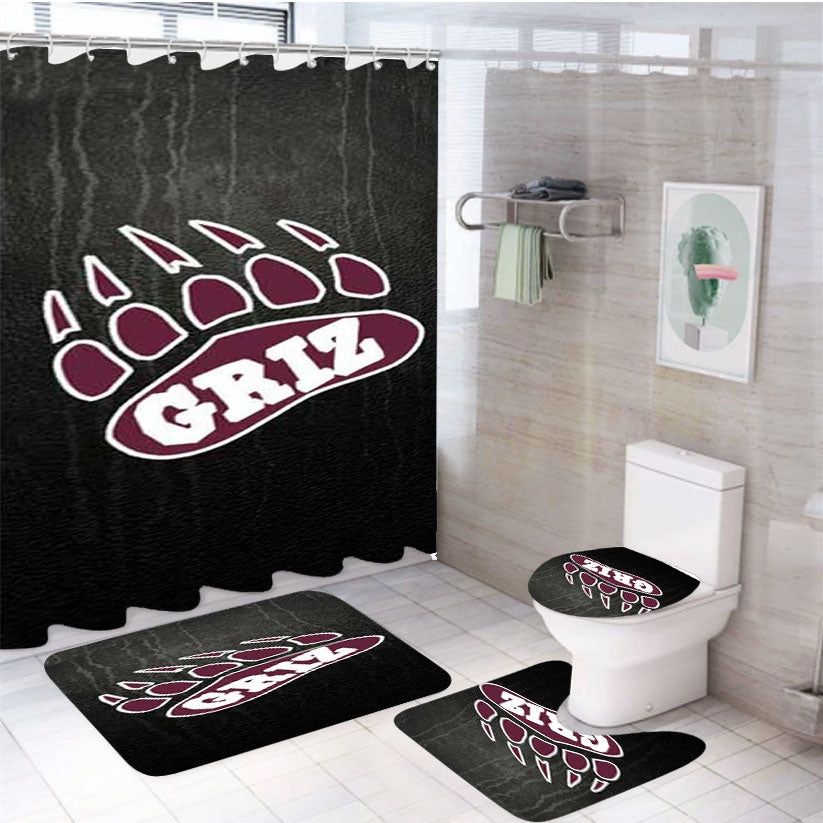Montana Griz Logo On Texture 4Pcs Bathroom Set Shower Curtain