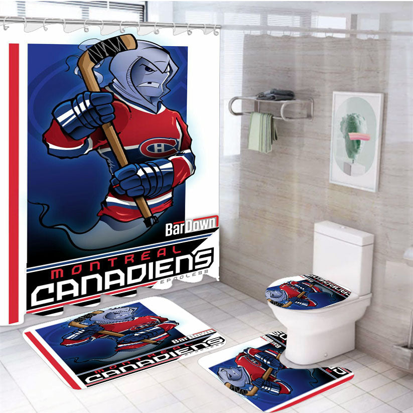 Montreal Canadiens Chicago 4Pcs Bathroom Set Shower Curtain