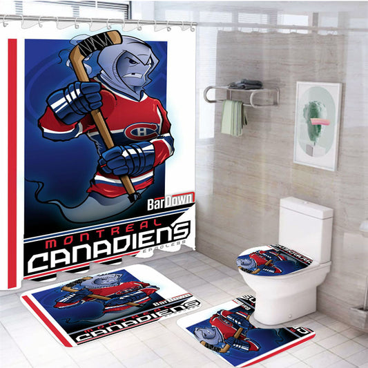 Montreal Canadiens Chicago 4Pcs Bathroom Set Shower Curtain