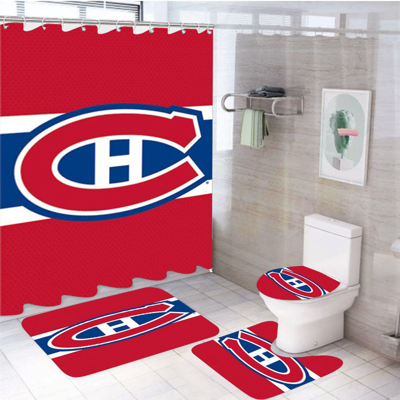 Montreal Canadiens Flag 4Pcs Bathroom Set Shower Curtain