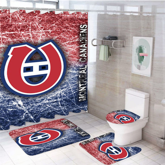 Montreal Canadiens Symbol 4Pcs Bathroom Set Shower Curtain
