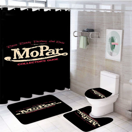 Mopar 4Pcs Bathroom Set Shower Curtain