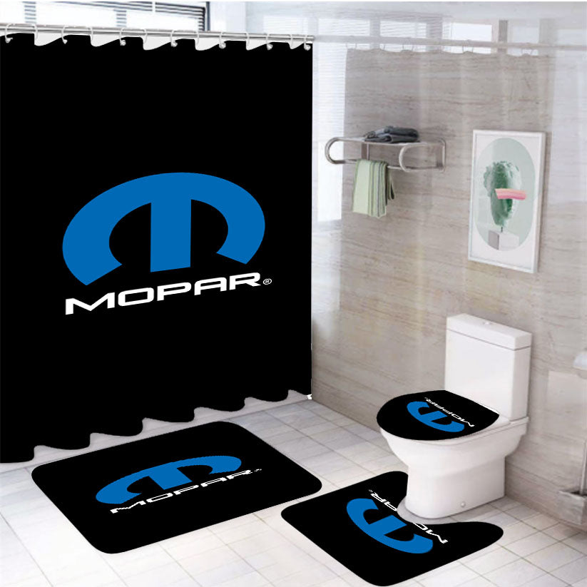 Mopar Logo 4Pcs Bathroom Set Shower Curtain