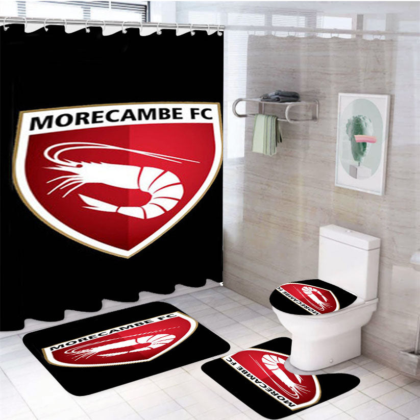 Morecambe Fc Logo Black 4Pcs Bathroom Set Shower Curtain