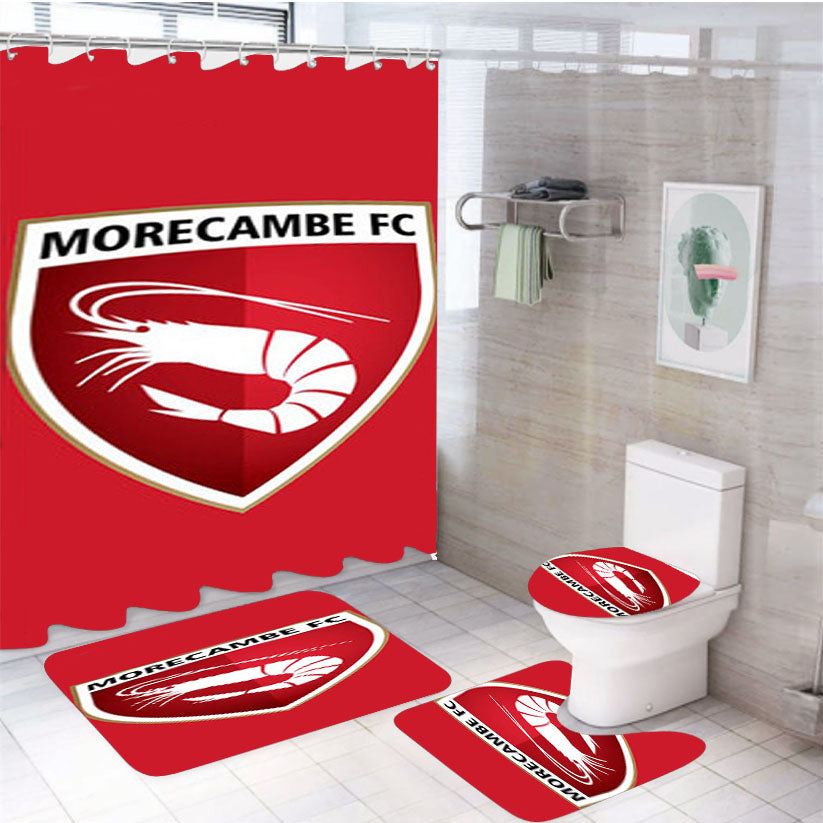 Morecambe Fc Logo Red 4Pcs Bathroom Set Shower Curtain