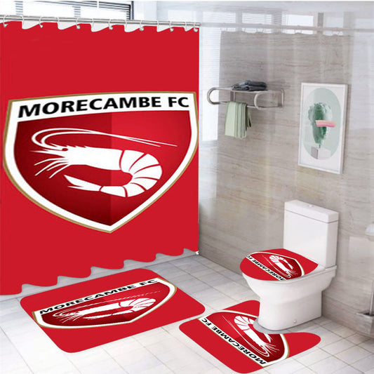 Morecambe Fc Logo Red 4Pcs Bathroom Set Shower Curtain