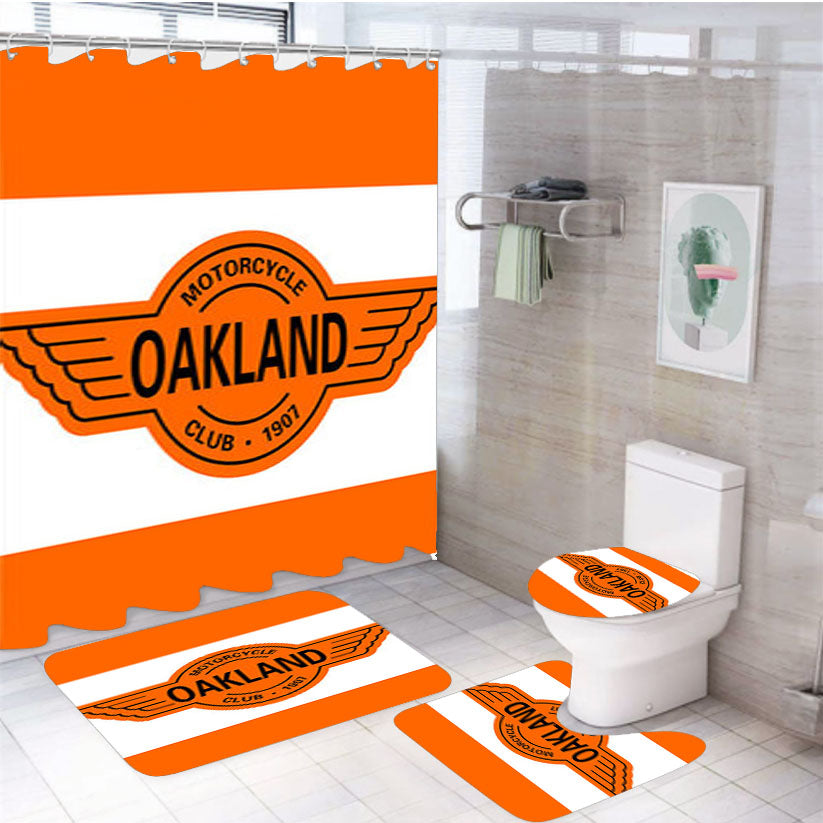 Motorcycle Oakland Club 4Pcs Bathroom Set Shower Curtain