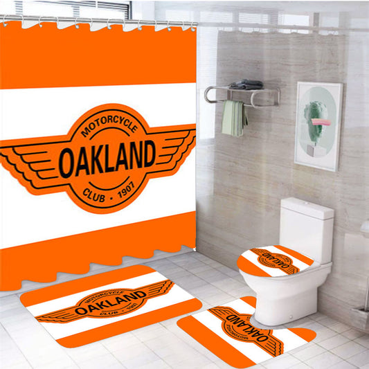 Motorcycle Oakland Club 4Pcs Bathroom Set Shower Curtain