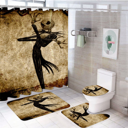 Movie Nightmare Before Christmas 4Pcs Bathroom Set Shower Curtain