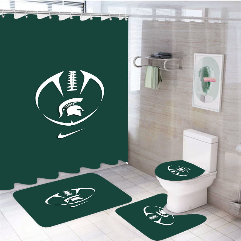 Msu Michigan State Spartan 4Pcs Bathroom Set Shower Curtain
