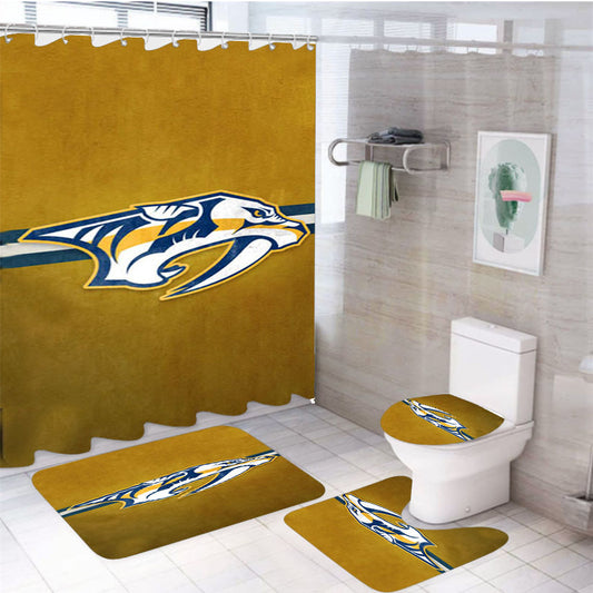 Nashville Predators 4Pcs Bathroom Set Shower Curtain
