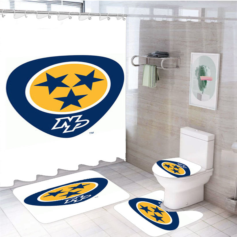 Nashville Predators Np 4Pcs Bathroom Set Shower Curtain