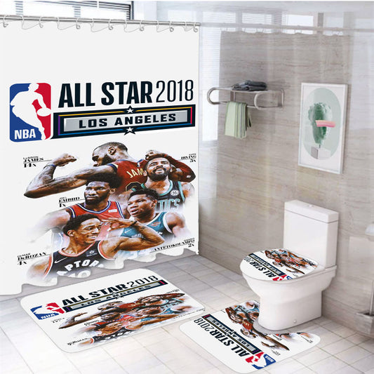 Nba All Star 4Pcs Bathroom Set Shower Curtain