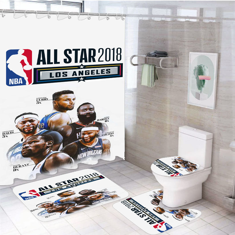 Nba All Star 2 4Pcs Bathroom Set Shower Curtain