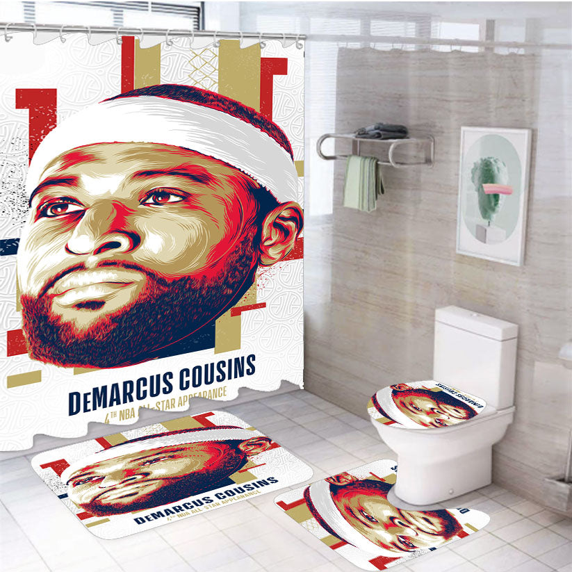 Nba All Star Demarcus Cousins 4Pcs Bathroom Set Shower Curtain