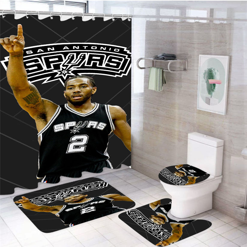 Nba Antonio Spurs 4Pcs Bathroom Set Shower Curtain