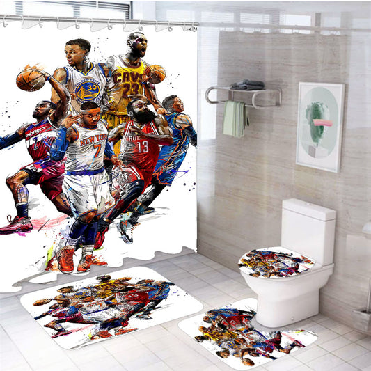 Nba Best Top Player 4Pcs Bathroom Set Shower Curtain