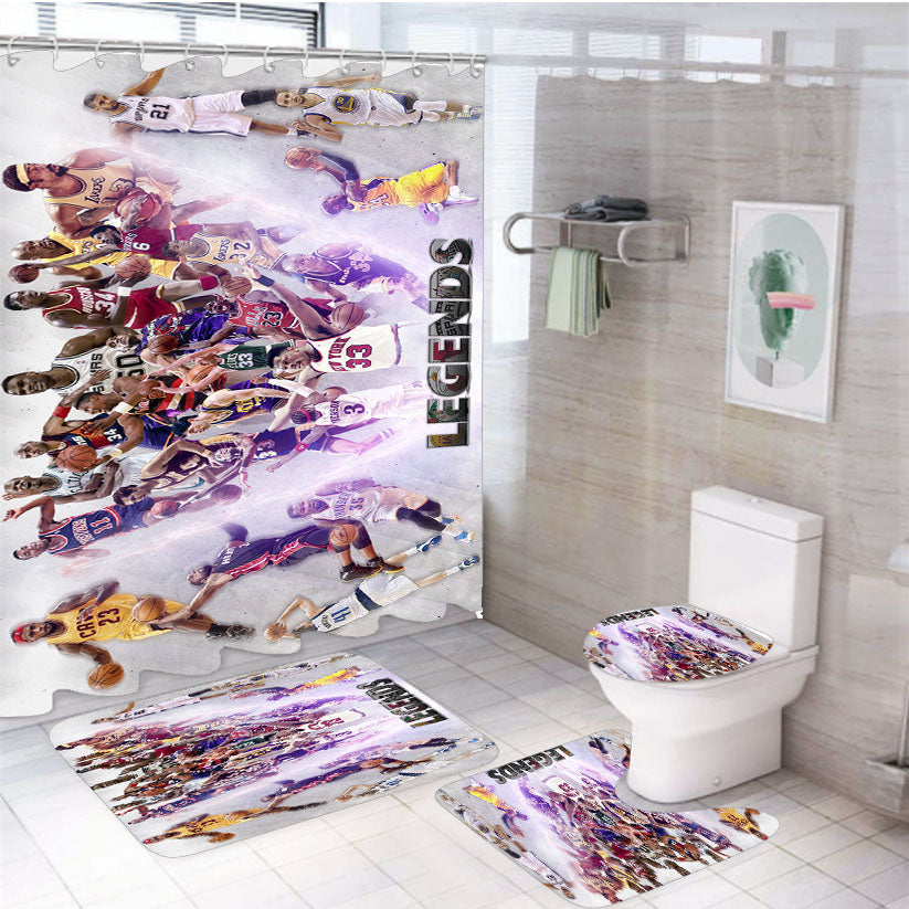 Nba Sport Legend Of All The Time Player 4Pcs Bathroom Set Shower Curtain