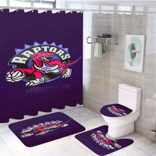 Nba Toronto Raptors Basketball 002 4Pcs Bathroom Set Shower Curtain