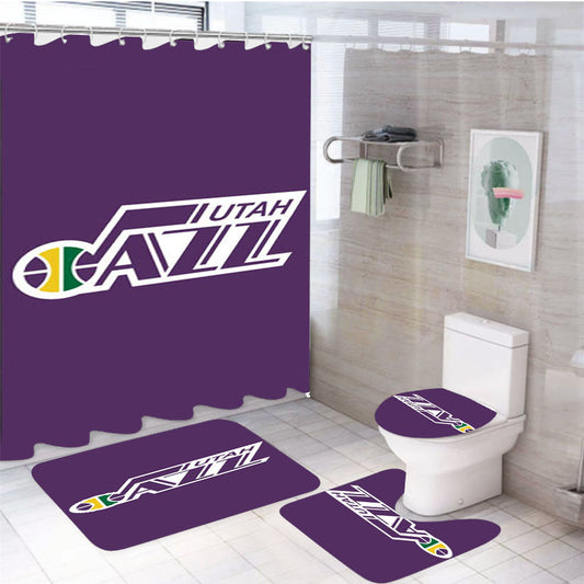 Nba Utah Jazz 4Pcs Bathroom Set Shower Curtain